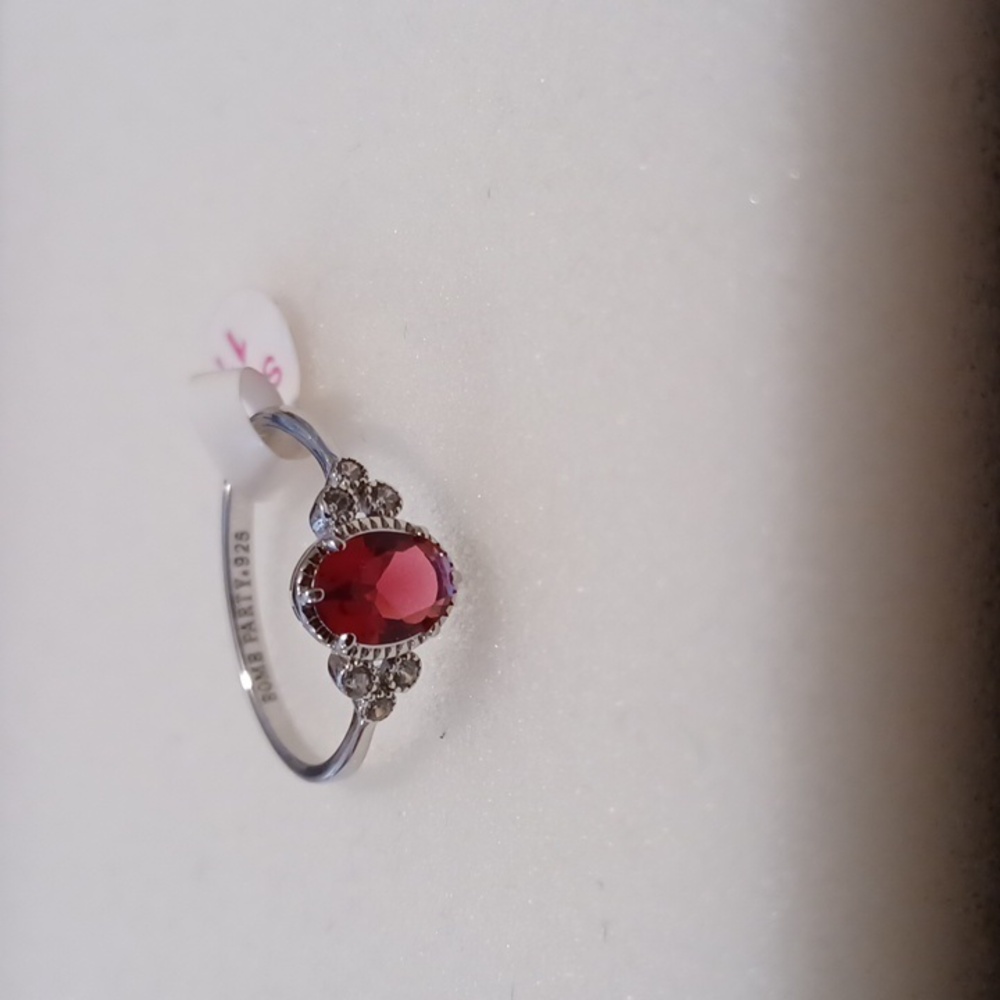 Sterling Silver Ruby Ring Size 11